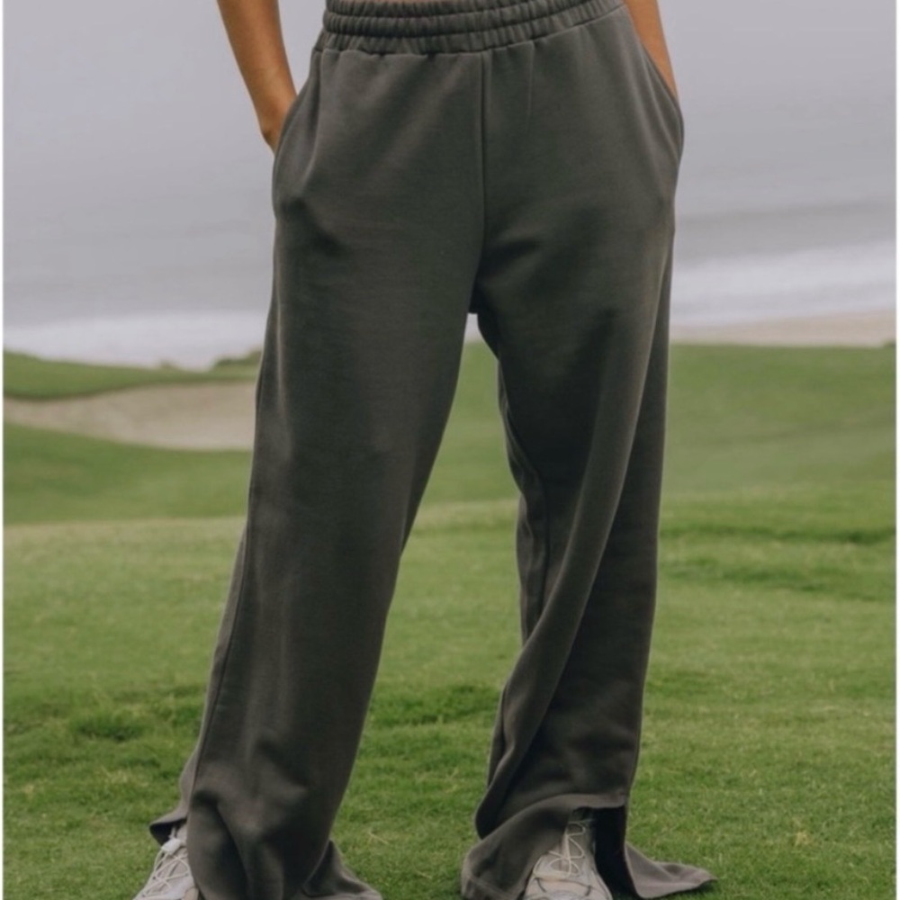 Daily Drills Wide Leg Charcoal Pants